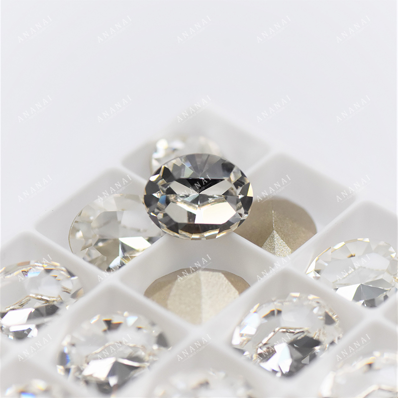 花式石 4128鸽子蛋 10*8MM 001白色  华子美甲钻DIY奥钻堆钻穿戴