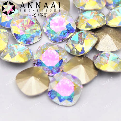 花式石 4470肥方 10MM 001TRAN白玫瑰金 美甲奥钻DIY华子闪水晶闪
