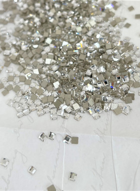 平底异形石 2400正方形 2MM 001白色华子美甲钻超闪堆钻穿戴美甲