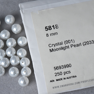 半孔珍珠 5818 2033月光白 华子珍珠正品施华洛奥地利水晶饰品