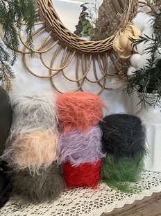 【3股】长毛仿貂线网红长毛怪潦草小狗包手工DIY钩针编织特色线材