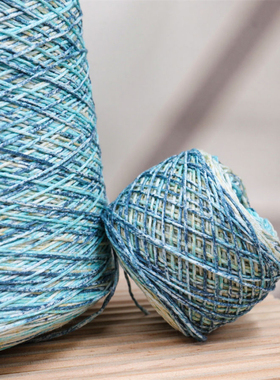 新品中粗毛线 1/3NM初见斑斓 荧光绿白色毛衣配线手工编织配线diy