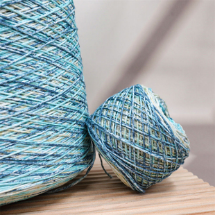 新品中粗毛线 1/3NM初见斑斓 荧光绿白色毛衣配线手工编织配线diy