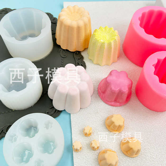 布丁冰激凌硅胶模具猫爪手工翻模巧克力可露丽慕斯烘焙蜡烛糖果模