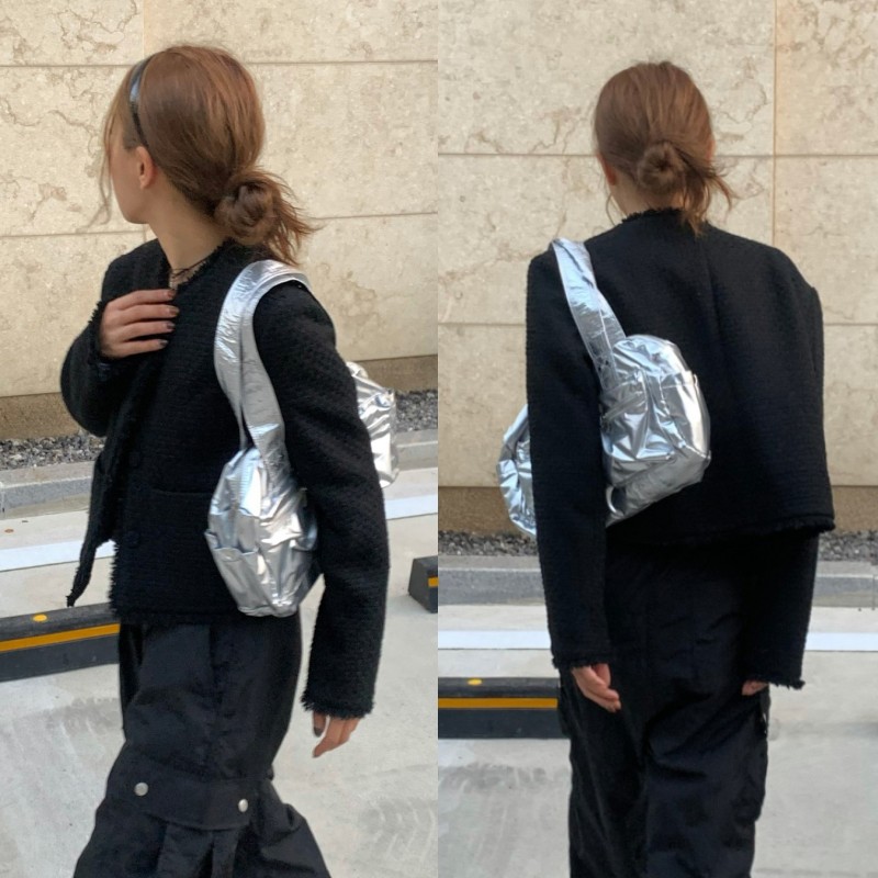 23FW秋新品韩国线上品牌BLACKUP同款运动感保龄球包单肩手提包4色