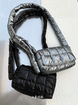 漫游癖｜韩国品牌 复古美式 Padding mini cross 衬垫格纹小方包