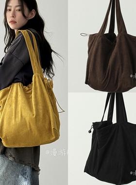 韩国秋冬新款25F/W suede sqaure shoulder bag 抽绳单肩包挎包