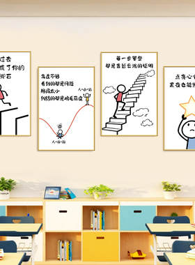 自习室墙面装饰挂画班级海报教室励志氛围布置学习文化墙贴纸壁画