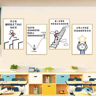自习室墙面装饰挂画班级海报教室励志氛围布置学习文化墙贴纸壁画