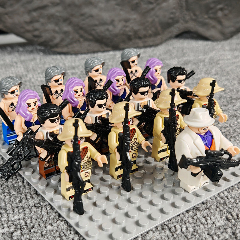 雇佣兵军事特战积木人仔拼装玩具