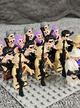 军事战争军团特种兵雇佣兵长官适用乐高积木人仔士兵大炮拼装玩具