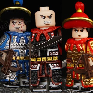 古代军队适用乐高积木人仔国潮古风盔甲岳家武穆岳飞拼装玩具礼物