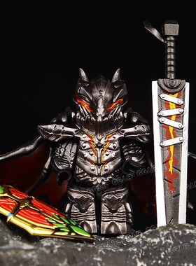 第三方积木人仔鹰之团中世纪剑风传奇系列龙格斯拼装玩具礼物摆件