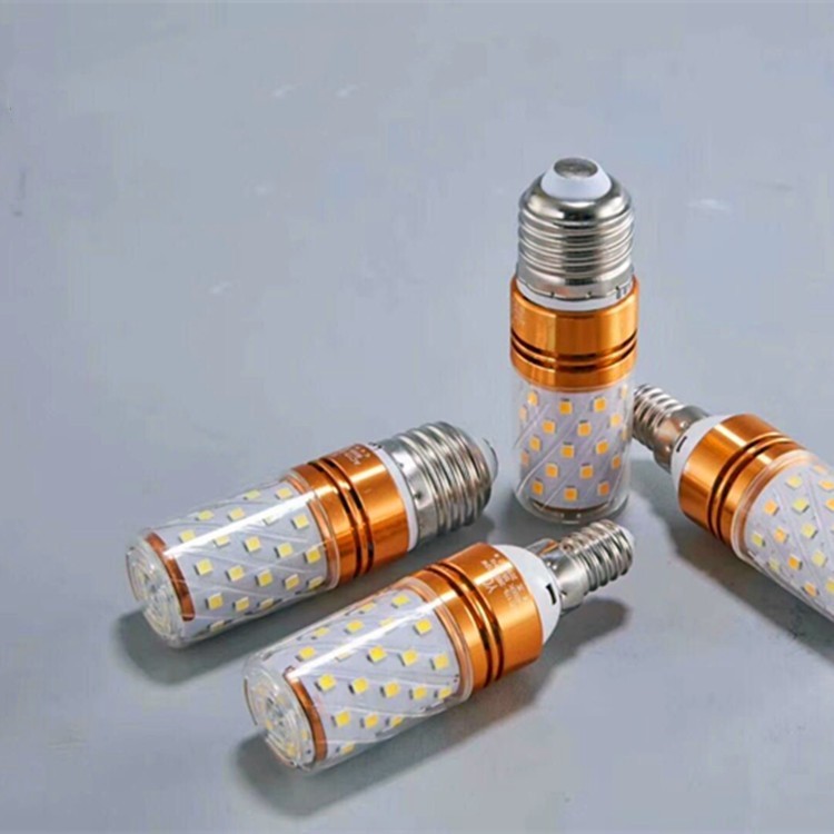 光头强led裕采灯泡蜡烛灯泡螺口12w16w三色无频闪超亮玉米泡C上彩