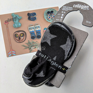 欧洲进口产地法国 Collegien NUNUNU 合作款黑星婴儿室内亲子鞋