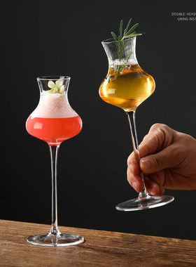 水晶玻璃闻香杯 品鉴会试酒杯 洋酒杯子威士忌杯纯饮鸡尾酒高脚杯