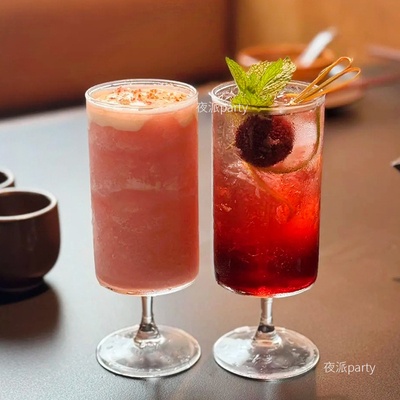 简约风直筒果汁杯玻璃杯咖啡厅奶茶冷饮杯鸡尾酒饮品杯饮料水杯子