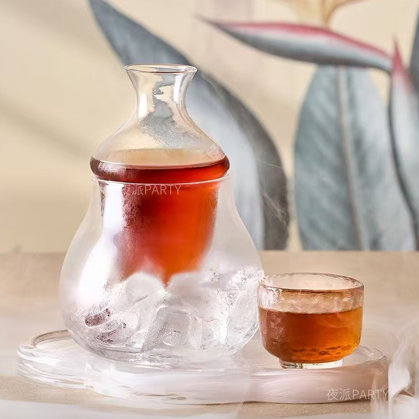 中式冰酒壶冰镇冷萃咖啡杯具 创意鸡尾酒杯套装 高颜值下午茶茶具