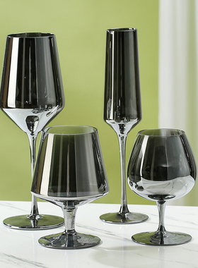 酒吧VIP白兰地酒杯订制香槟杯贵宾酒具电镀杯烟灰色酒杯威士忌杯