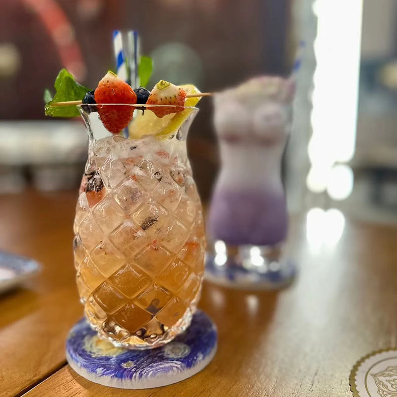 酒吧网红菠萝鸡尾酒杯 创意浮雕鸡尾酒杯果汁杯玻璃杯调酒玻璃杯,餐饮具,鸡尾酒杯,淘宝优惠券,粉丝福利购,淘宝优惠卷