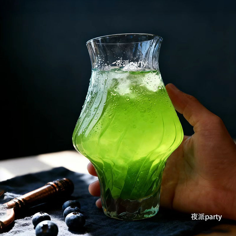 创意玻璃鸡尾酒杯果汁冷饮杯新中式茶饮杯气泡水杯特调饮品咖啡杯