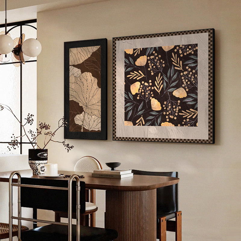 新中式餐厅钻石画植物花卉复古高级感茶室书房手工贴砖十字绣带框,居家布艺,钻石绣,淘宝优惠券,粉丝福利购,淘宝优惠卷