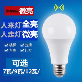 【现货】雷达感应微亮款 雷达感应人来灯亮人走微亮夜用楼道楼梯