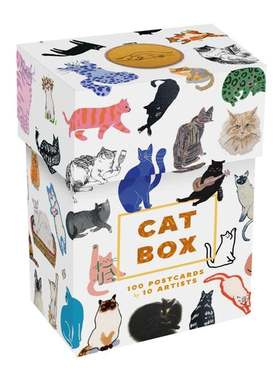 Hon8uoH 艺术家眼中的猫狗花朵  100张明信片套装 礼物 美国购