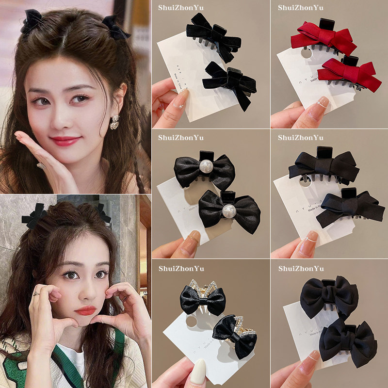 黑色小号蝴蝶结抓夹女夏天精灵耳固定发卡公主头耳后盘发夹子头饰,童装/婴儿装/亲子装,发饰,淘宝优惠券,粉丝福利购,淘宝优惠卷