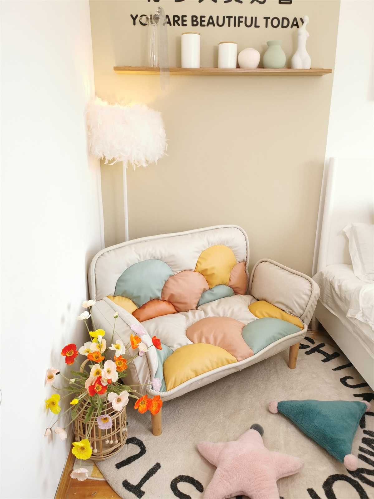 可睡可躺！懒人沙发折叠榻榻米小型床单人双人小户型椅子卧室阳台