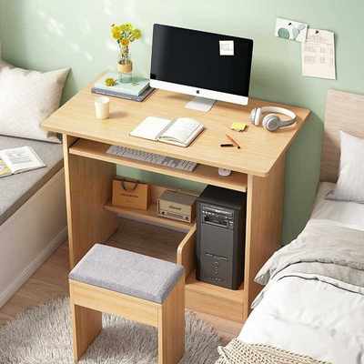 电脑桌台式小型家用桌子可放主机键盘小户型书桌凳子简易台式桌