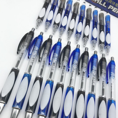 经典款顺滑8002考试圆珠笔0.5mm黑蓝红按动笔油笔中油笔按动式