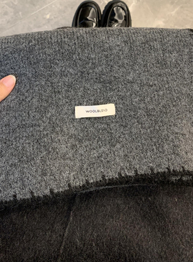 灰色围巾女款2025新款冬季韩系氛围感软糯秋冬羊毛混纺小众高级感