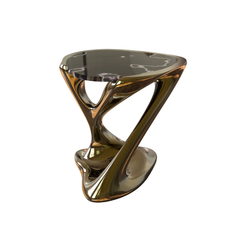 简约现代创意大理石异形奖杯边几