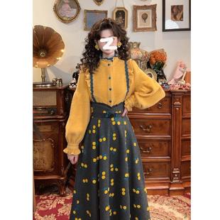 一生罗曼法式复古撞色花边长袖衬衫女冬季加厚宽松小香风气质上衣