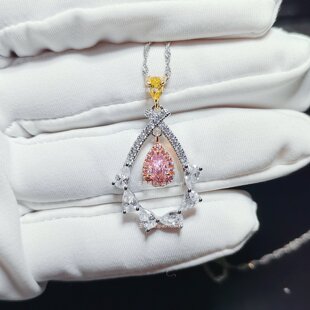 18K金圣诞花环水滴吊坠女 小众锁骨链脖颈链珍珠链配饰礼物送女友