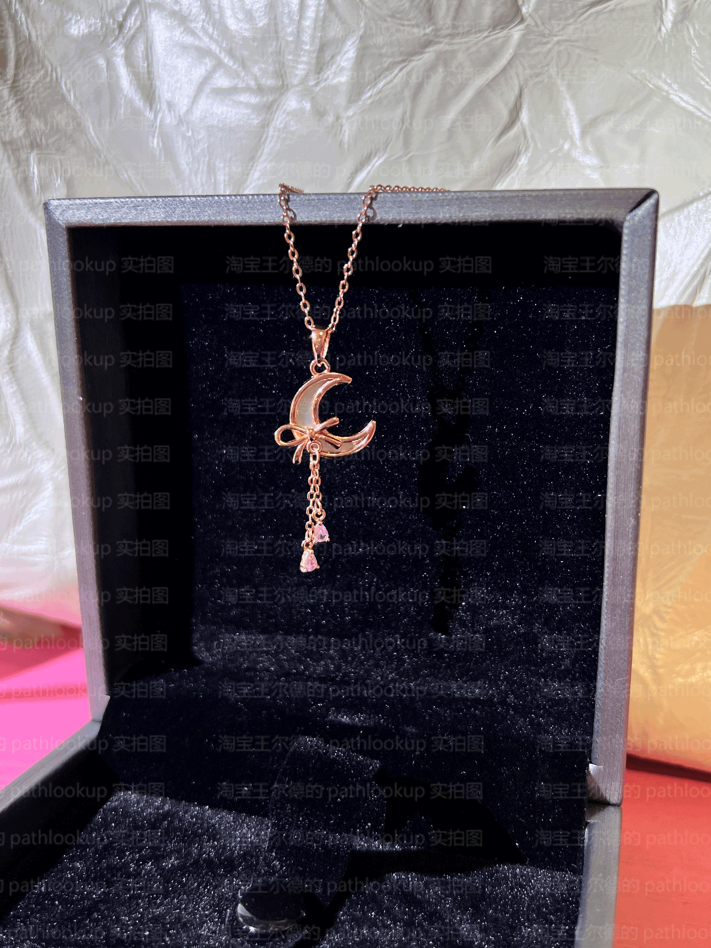 纯银甜美清新蝴蝶结贝母锁骨链