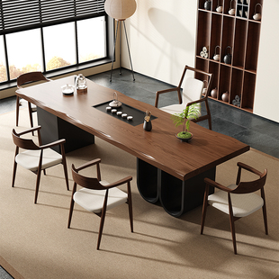 2025新款高端实木茶桌椅组合现代办公室家用烧水壶茶盘嵌入式一体