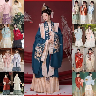 婚礼古风新款 新中式 伴娘服新款 明制大码 租赁 汉服姐妹团服装 出租
