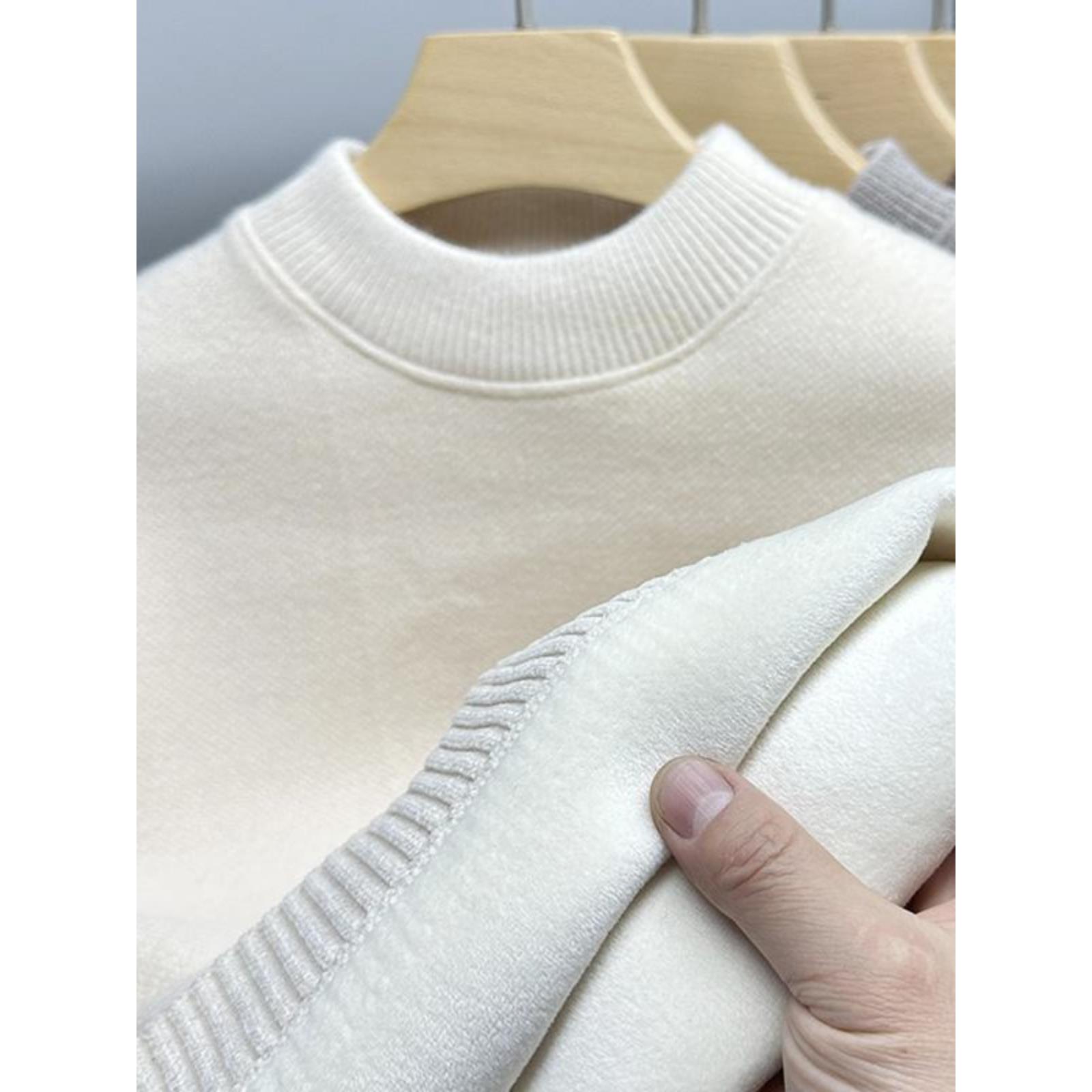 雪尼尔绒线衫男式加厚新半高领冬季保暖针织底衫