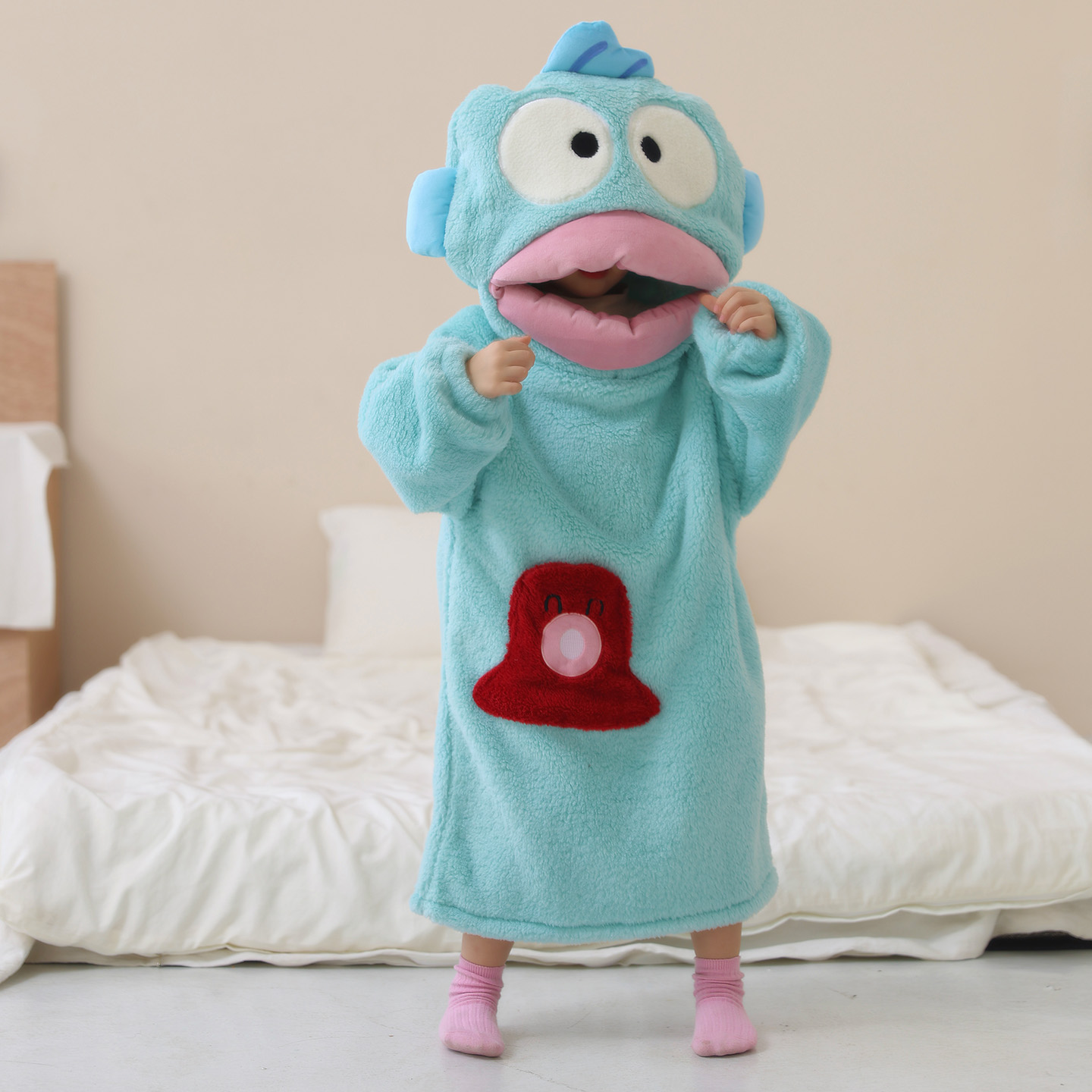 亲子儿童睡衣秋冬季女童小丑鱼加绒加厚家居裙可爱宝宝家居服睡裙