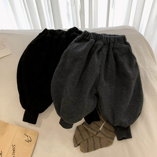 长裤 男童黑色裤 韩国女童宝宝哈伦裤 春秋冬儿童灯笼裤 子加绒屁屁裤