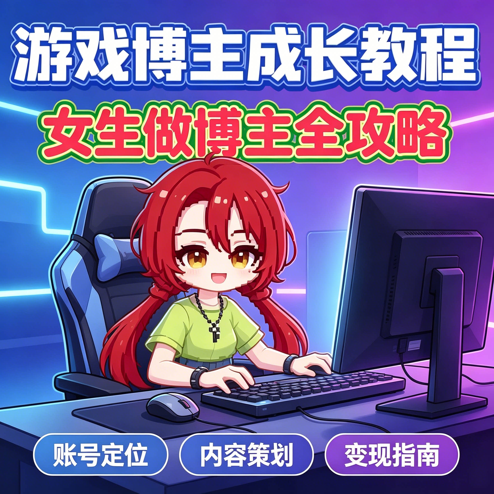 女生游戏博主账号运营教程内容策划定位变现全套攻略