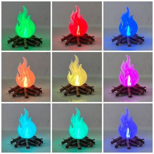 火焰氛围灯创意仿真火苗灯小红书同款床头创意生日小夜灯可16变色