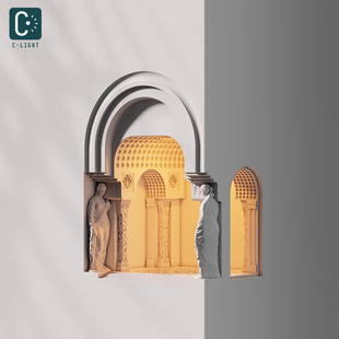 墙角石膏转角灯嵌入式壁灯楼梯走廊感应灯客厅预埋客厅内嵌壁龛灯