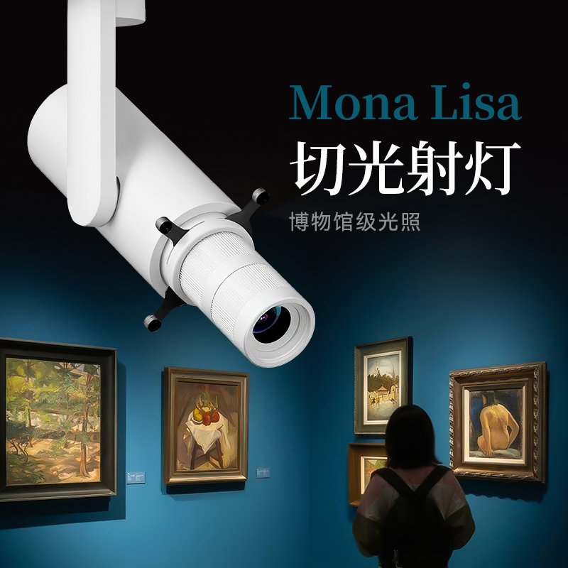 切光灯白色聚光射灯博物馆画廊美术馆字画灯展览艺术品调光截光灯