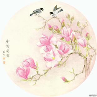 景泰蓝工艺画原材料套装金丝彩沙装饰画/手工DIY/ 春朝姿韵