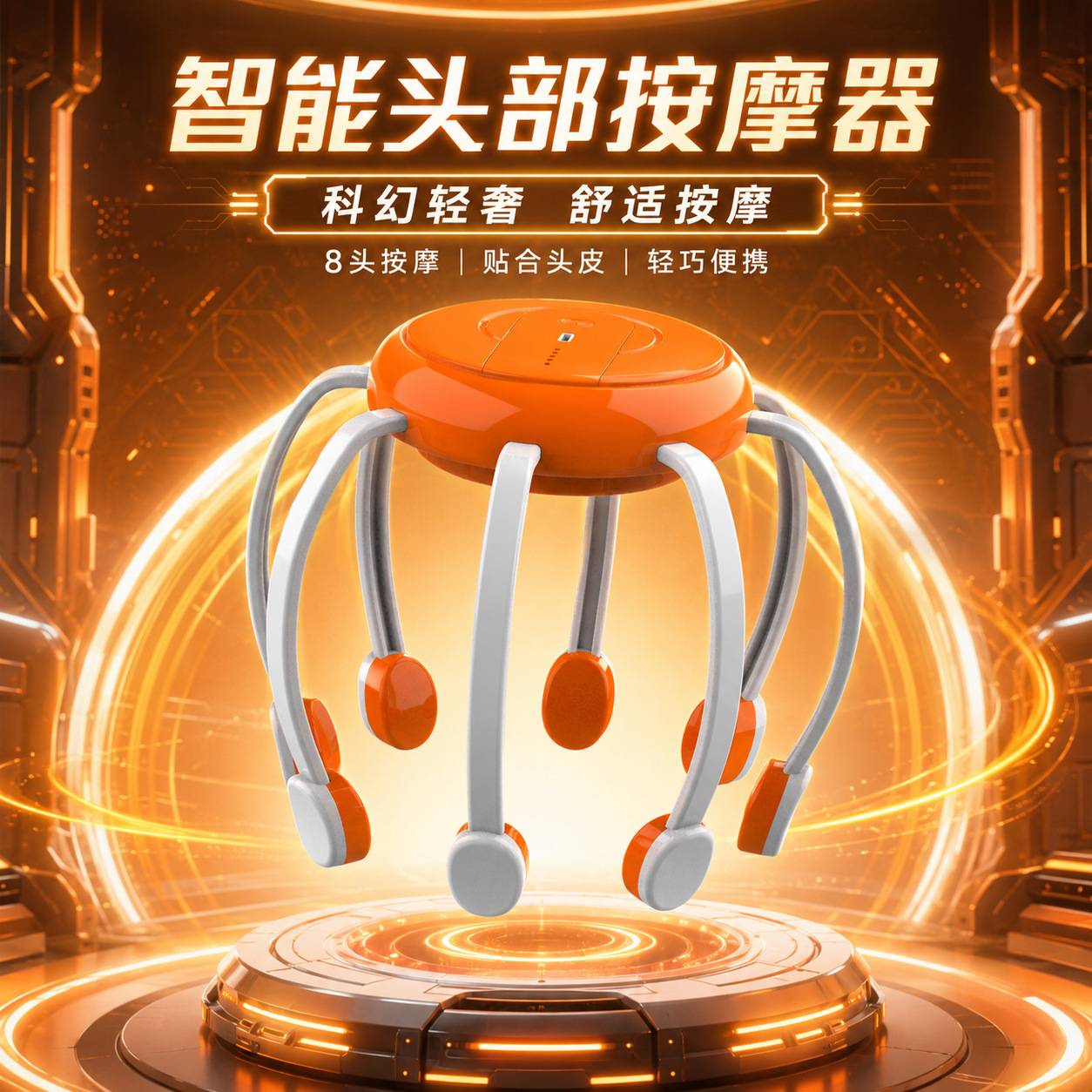 智能八爪鱼头部按摩仪｜放松舒适