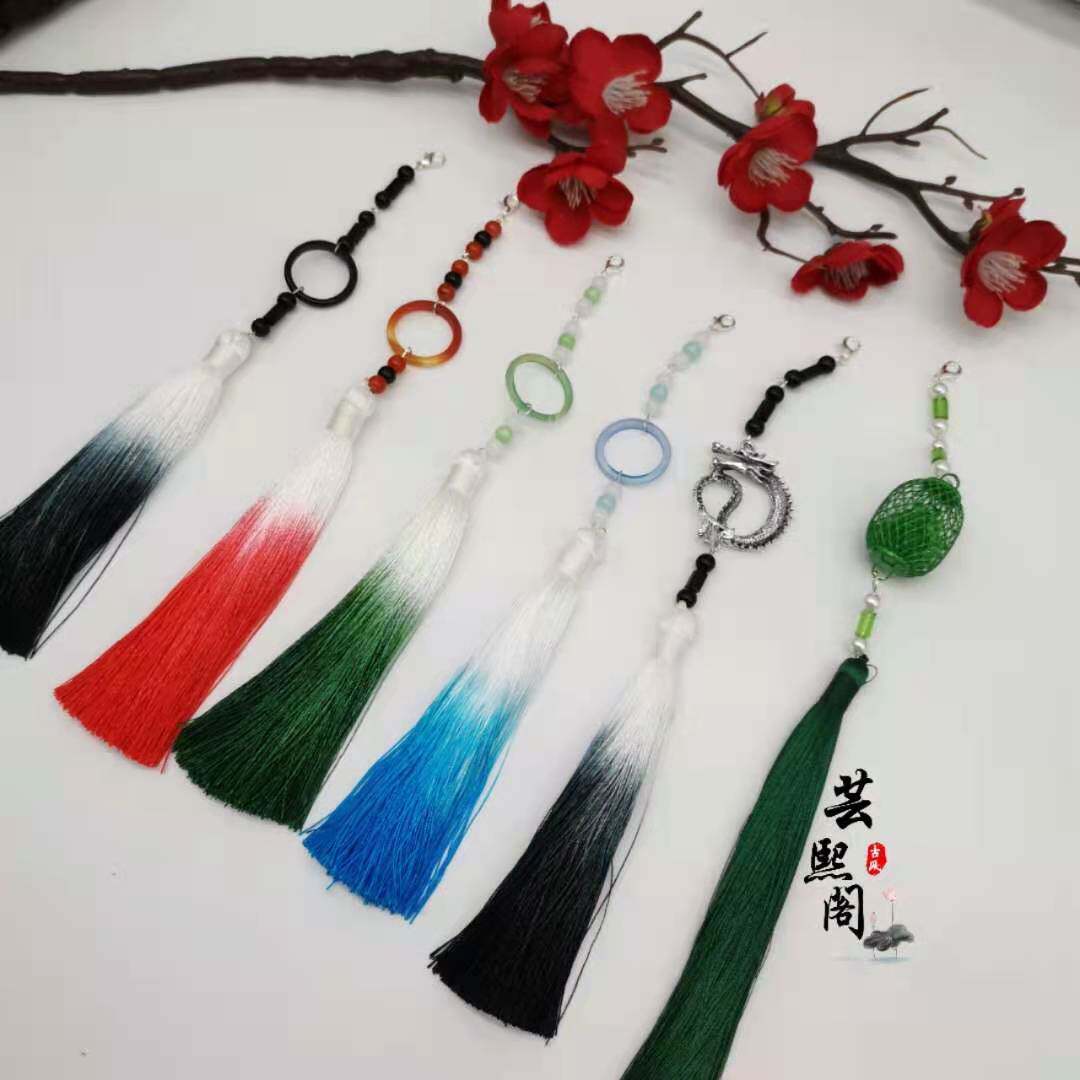 手工流苏折扇坠子中国风古风穗子团扇扇穗扇坠吊坠挂件汉服配饰