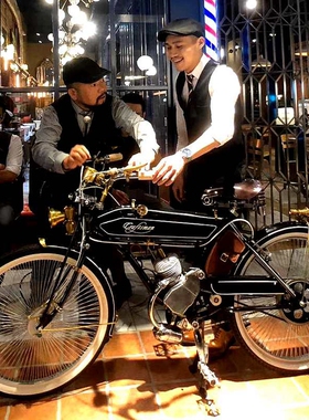 craftsman匠工机车1924复古自行车燃油助动车电动自行车